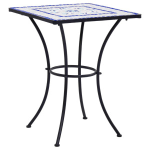 vidaXL Bistrotafel mozaïek 60 cm keramiek blauw en wit