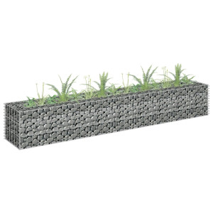 vidaXL Gabion plantenbak verhoogd 180x30x30 cm gegalvaniseerd staal