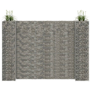 vidaXL Gabion plantenbak H-vormig 260x40x180 cm staaldraad