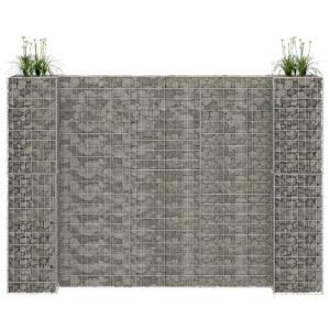 vidaXL Gabion plantenbak H-vormig 260x40x200 cm staaldraad