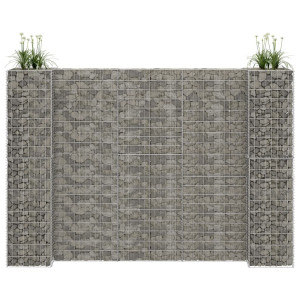 vidaXL Gabion plantenbak H-vormig 260x40x200 cm staaldraad