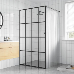 vidaXL Inloopdouchewand 118x190 cm transparant gehard glas