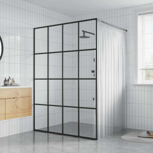 vidaXL Inloopdouchewand 140x195 cm transparant gehard glas