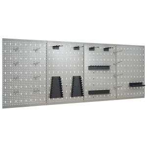 vidaXL Gaatjespaneel wandgemonteerd 4 st 40x58 cm staal