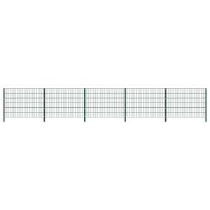 vidaXL Schuttingpaneel met palen 8,5x1,2 m ijzer groen