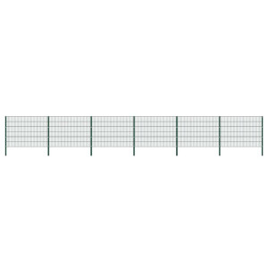 vidaXL Schuttingpaneel met palen ijzer 1040x120 cm groen