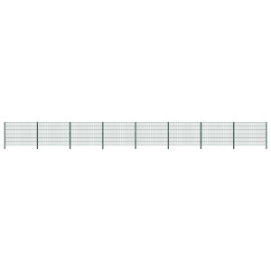 vidaXL Schuttingpaneel met palen 13,6x1,2 m ijzer groen