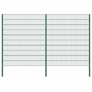 vidaXL Schuttingpaneel met palen ijzer 349x200 cm groen