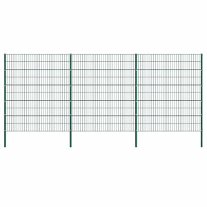 vidaXL Schuttingpaneel met palen ijzer 522x200 cm groen