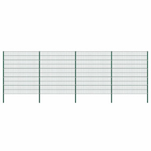 vidaXL Schuttingpaneel met palen ijzer 694,5x200 cm groen