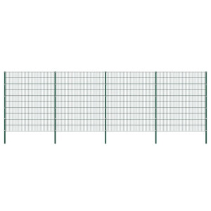 vidaXL Schuttingpaneel met palen ijzer 867x200 cm groen