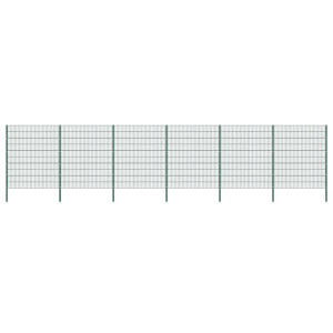 vidaXL Schuttingpaneel met palen ijzer 1040x200 cm groen