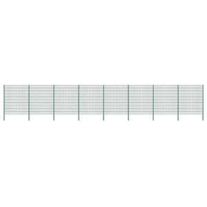 vidaXL Schuttingpaneel met palen ijzer 1385x200 cm groen