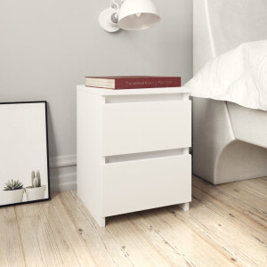 vidaXL Nachtkastjes 2 st 30x30x40 cm bewerkt hout wit