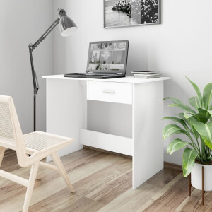 vidaXL Bureau 100x50x76 cm bewerkt hout wit
