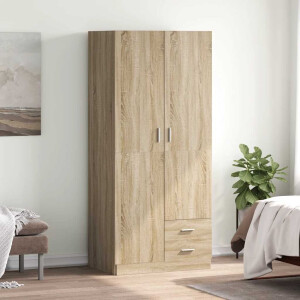 vidaXL Kledingkast 80x52x180 cm bewerkt hout sonoma eikenkleurig