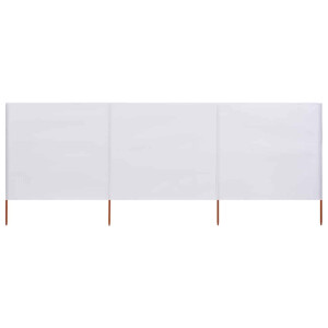 vidaXL Windscherm 3-panelen 400x80 cm stof zandwit