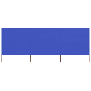vidaXL Windscherm 3-panelen 400x80 cm stof azuurblauw
