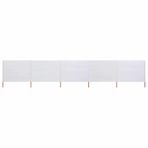 vidaXL Windscherm 5-panelen 600x80 cm stof zandwit