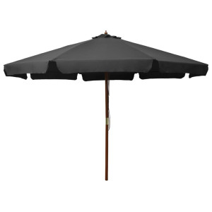 vidaXL Parasol met houten paal 330 cm antraciet