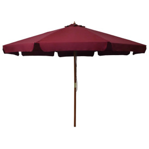 vidaXL Parasol met houten paal 330 cm bordeauxrood