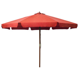 vidaXL Parasol met houten paal 330 cm terracottakleurig