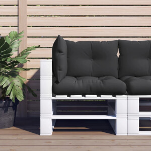 vidaXL Palletkussens 3 st stof zwart