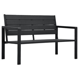 vidaXL Tuinbank hout-look 120 cm HDPE zwart