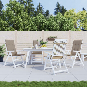 vidaXL Tuinstoelkussens 4 st hoge rug120x50x3 cm stof taupe