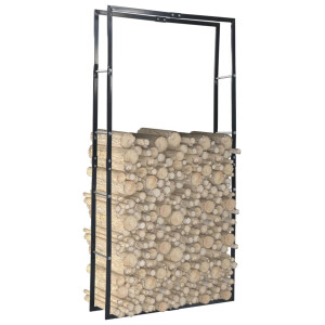 vidaXL Haardhoutrek 100x25x200 cm staal zwart