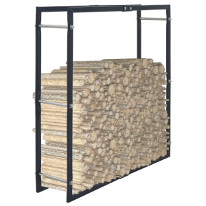 vidaXL Haardhoutrek 100x25x100 cm staal zwart