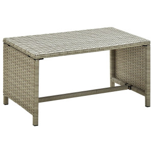 vidaXL Salontafel 70x40x38 cm poly rattan beige