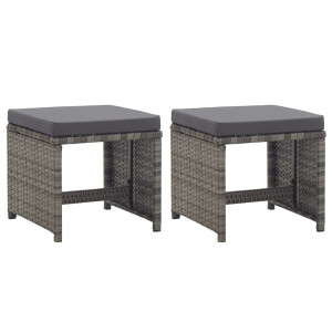 vidaXL Tuinkrukken 2 st met kussens poly rattan antraciet