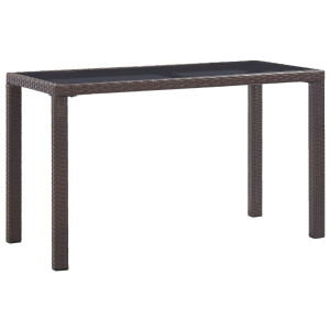 vidaXL Tuintafel 123x60x74 cm poly rattan bruin