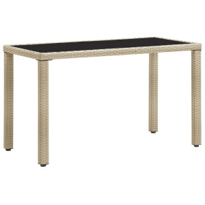 vidaXL Tuintafel 123x60x74 cm poly rattan beige