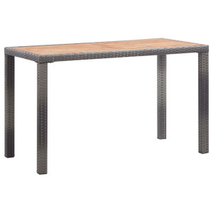 vidaXL Tuintafel 123x60x74 cm massief acaciahout antraciet en bruin