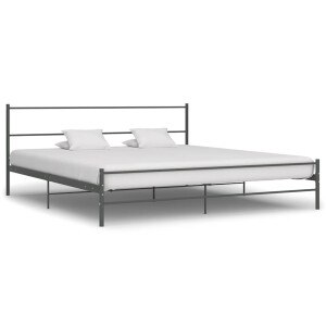 vidaXL Bedframe metaal grijs 180x200 cm