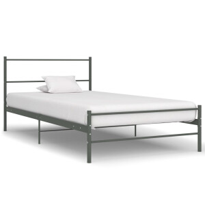 vidaXL Bedframe metaal grijs 100x200 cm