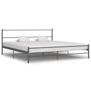vidaXL Bedframe metaal grijs 200x200 cm