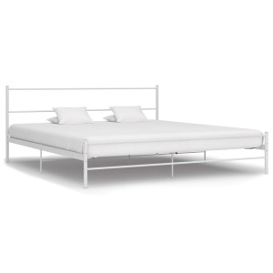 vidaXL Bedframe metaal wit 160x200 cm