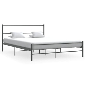 vidaXL Bedframe zonder matras metaal grijs 140x200 cm