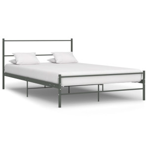 vidaXL Bedframe metaal grijs 160x200 cm