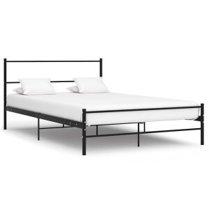 vidaXL Bedframe met hoofdeinde zonder matras 140x200 cm metaal zwart