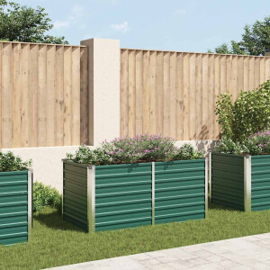 vidaXL Plantenbak verhoogd 160x80x77 cm gegalvaniseerd staal groen