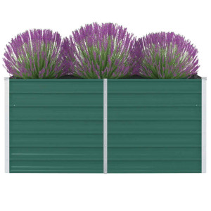 vidaXL Plantenbak verhoogd 160x80x77 cm gegalvaniseerd staal groen