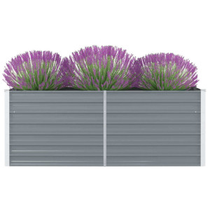 vidaXL Plantenbak verhoogd 160x80x45 cm gegalvaniseerd staal grijs