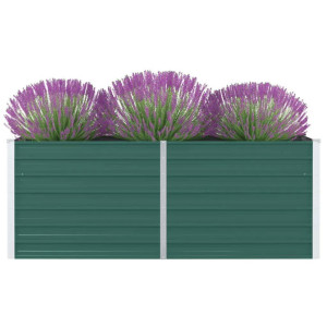 vidaXL Plantenbak verhoogd 160x80x45 cm gegalvaniseerd staal groen