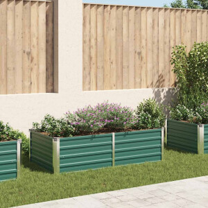 vidaXL Plantenbak verhoogd 160x80x45 cm gegalvaniseerd staal groen