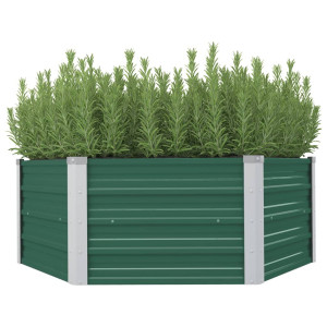 vidaXL Plantenbak verhoogd 129x129x46 cm gegalvaniseerd staal groen