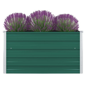 vidaXL Plantenbak verhoogd 100x100x45 cm gegalvaniseerd staal groen